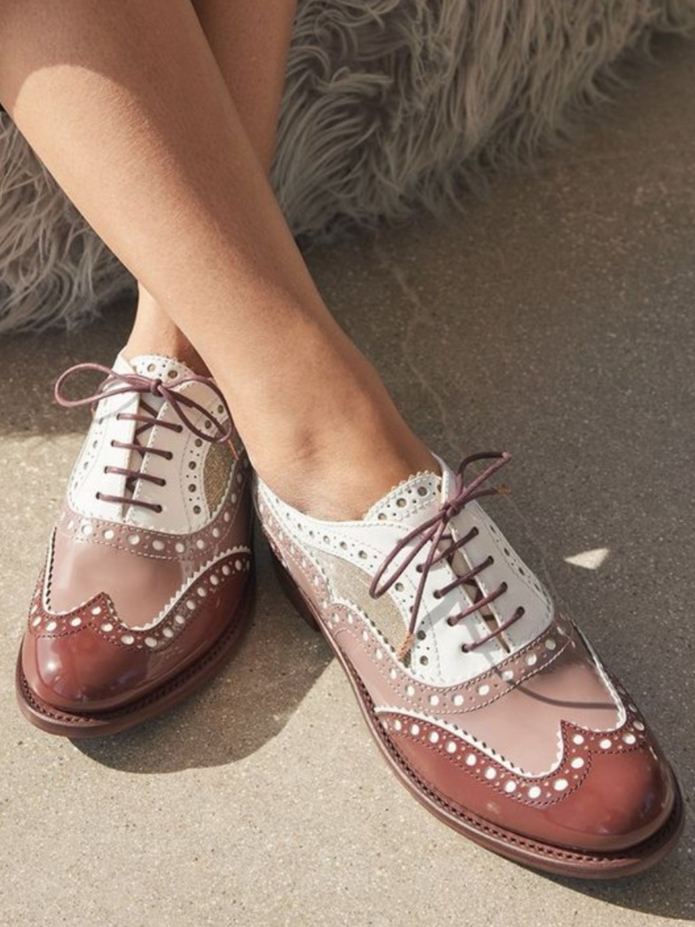 The Office of Angela Scott Mr. Doubt Brogues in Plum Size 38.5